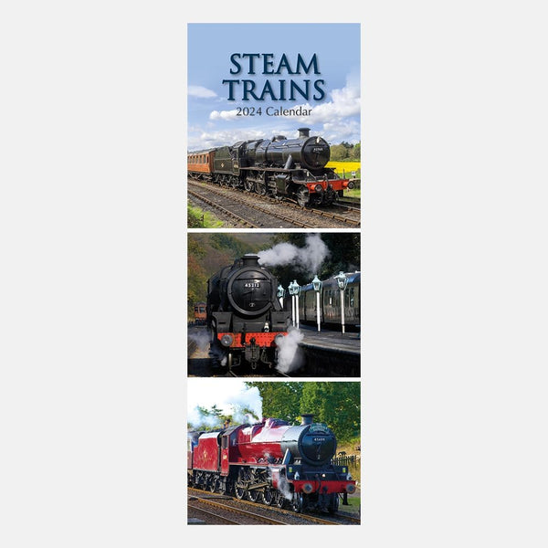 2024 Steam Trains - Slim Wall Calendar By Gifted Stationery
