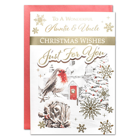 to a  wonderful auntie & uncle  Christmas  wishes card