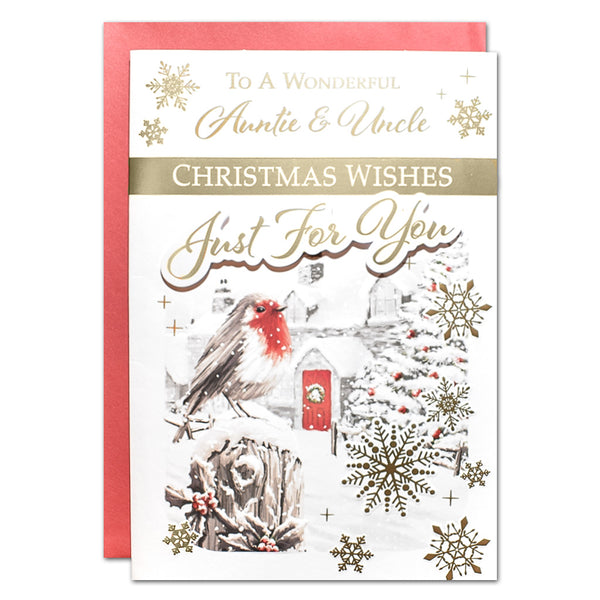 to a  wonderful auntie & uncle  Christmas  wishes card