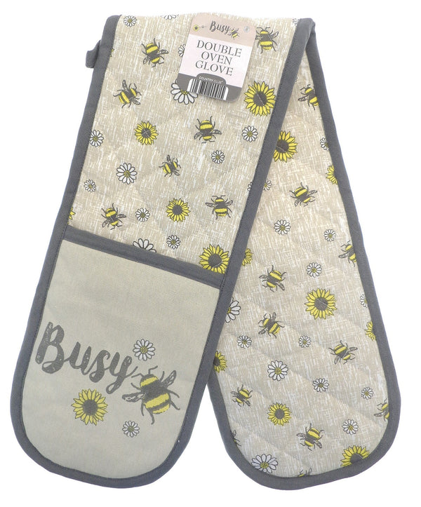 Busy Bee 100% Cotton Double Home Kitchen Heat Resistant Pot Holder Oven Glove