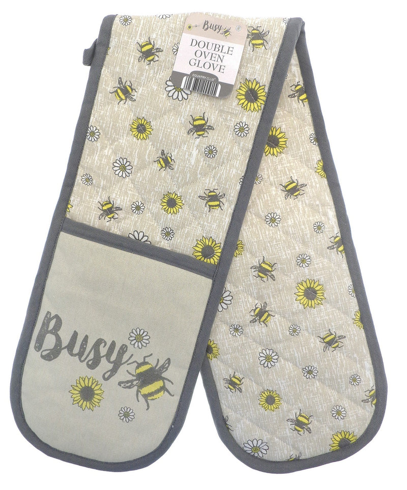 Busy Bee 100% Cotton Double Home Kitchen Heat Resistant Pot Holder Oven Glove