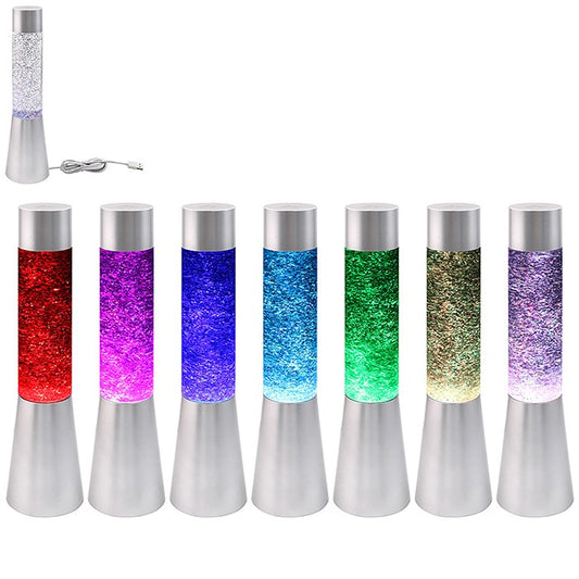 Glitter Lamp Tall silver