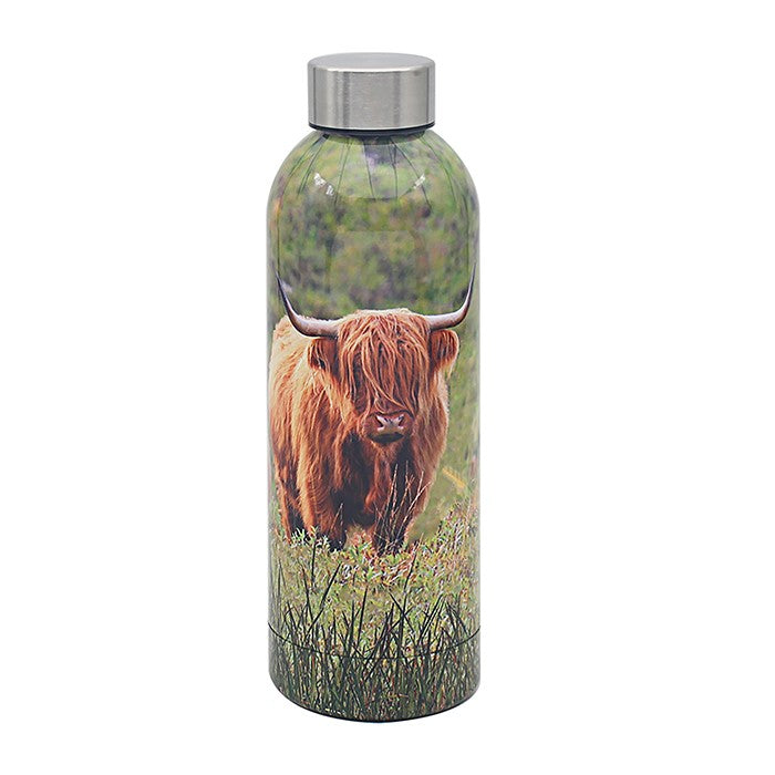 Lesser &amp; Pavey 500ml Designed Stainless Steel Water Bottle&nbsp; Eco Friendly Stainless Steel Bottle With Lid&nbsp; Stainless Steel Bottles For Office, Sports or On The Go (Highland Cow)