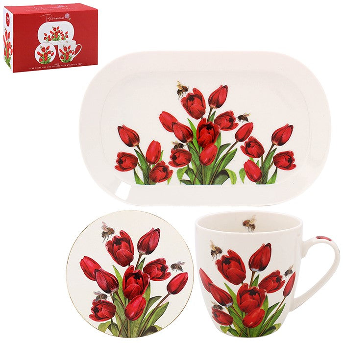 Bee-Tanical Mug & Coaster Set Tulip