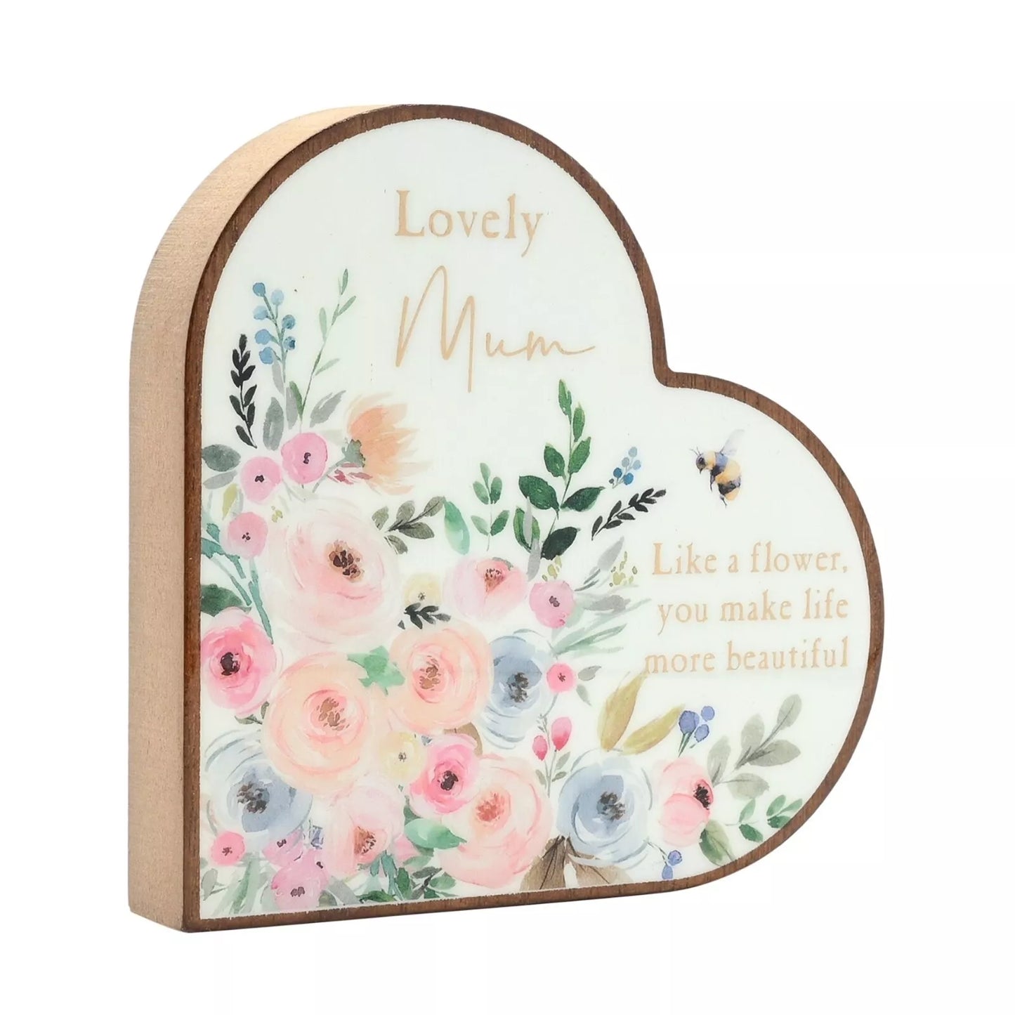 The Cottage Garden Mantel Heart Plaque   mum