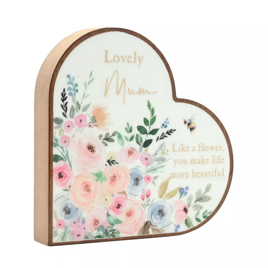 The Cottage Garden Mantel Heart Plaque   mum