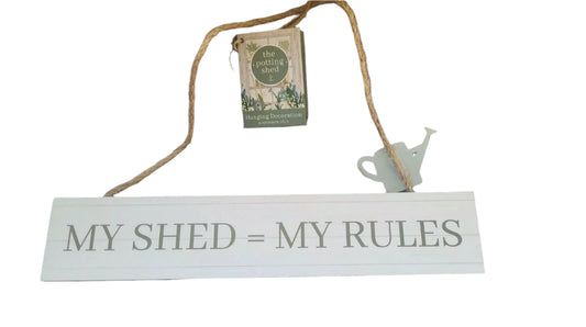 The Potting Shed Hanging Garden Signs 26cm Garden Shed Gift my shed my rules