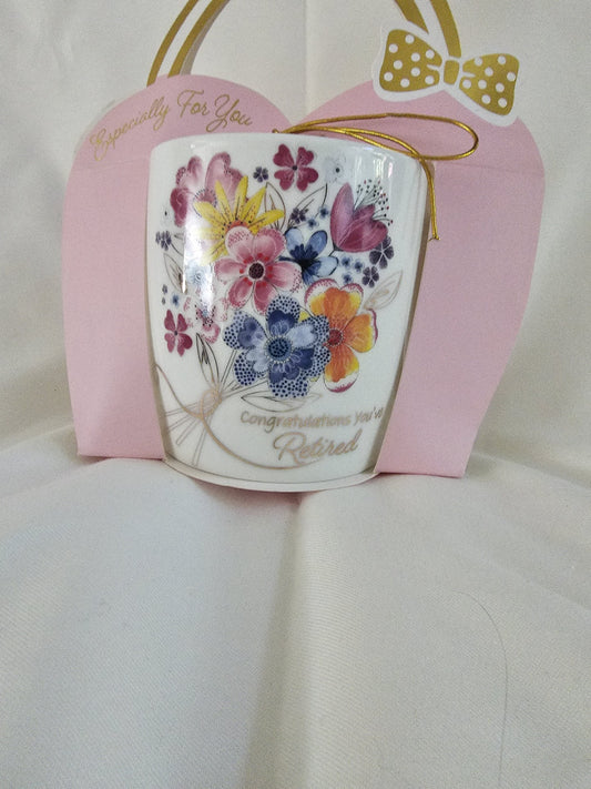 congratulations   youve  retired     floral  mug