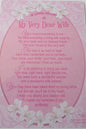 GRAVESIDE CARD    MY VERY DEAR WIFE