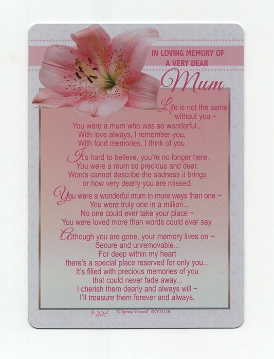 graveside card   in loving memory  a very dear  mum