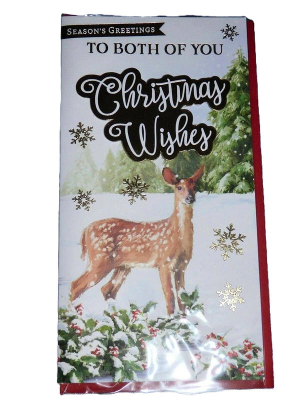 TO BOTH OF YOU CHRISTMAS    WISHES CARD CUTE TRADITIONAL