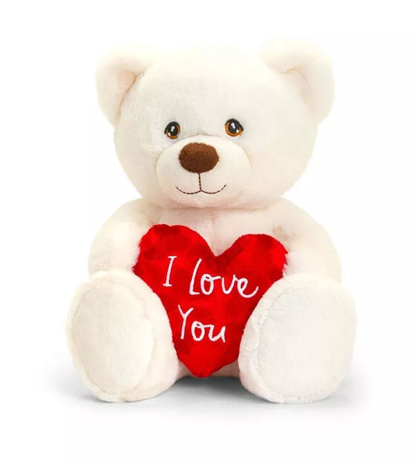 Kee 30cm Cream Waffle Bear With Heart