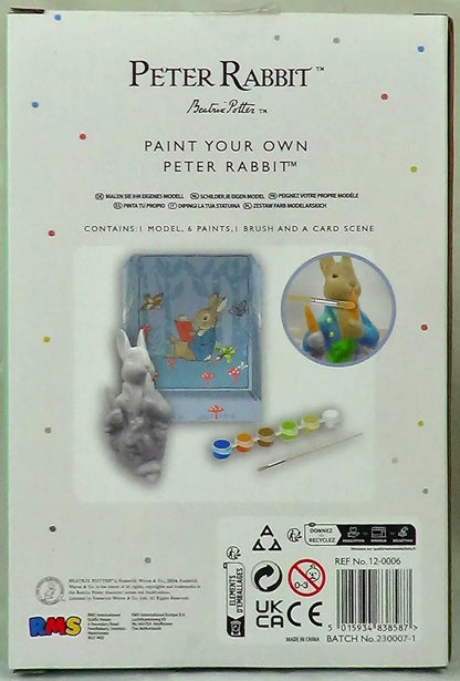 Peter Rabbit Figure 16cm Paints & Brush Inc. Paint Your Own Model Beatrix Potter