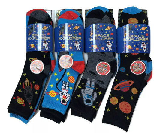 SPACE EXPLORER SOCKS    3 PAIRS  9- 12