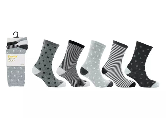 3 Pairs Ladies Womens Coloured Socks  Adults Designer Socks 4-7