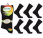 3 Pair MENS Black NON BINDING Socks Loose Top COTTON Diabetic Gentle Soft Grip