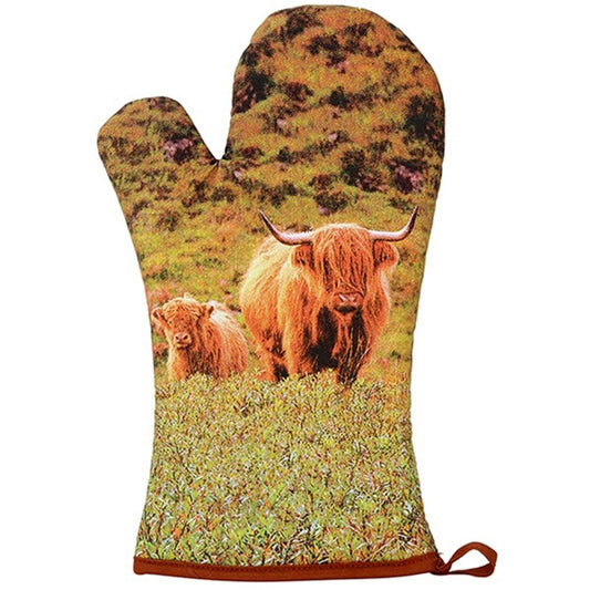 Lesser & Pavey Highland Cow & Calf Single Oven Glove Mitt Kitchen Cookware Gift
