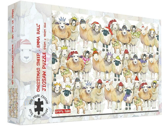 Christmas Sheep by Emma Ball 1000 piece jigsaw puzzle