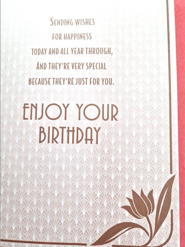 Art Deco - Fabulous Sister - Foiled & Glittered Birthday Card