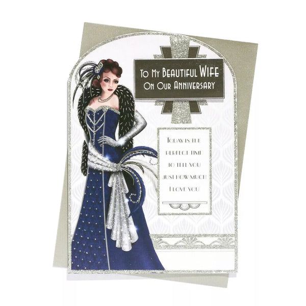 Art Deco   Anniversary Card Wife