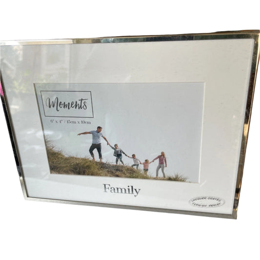Moments Silverplated With Mount Photo Frame 6 X 4 Family