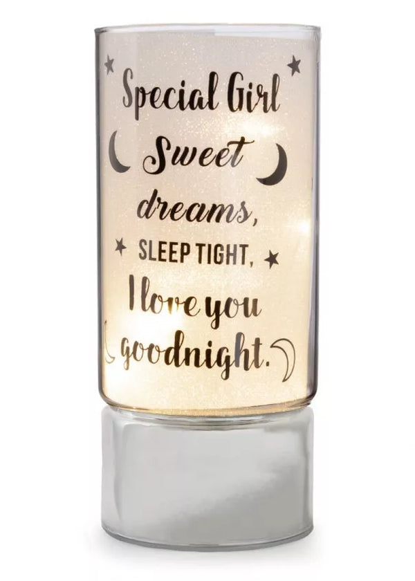 Special Girl Glass LED Tube Lamp Night Light Home Decor Gift