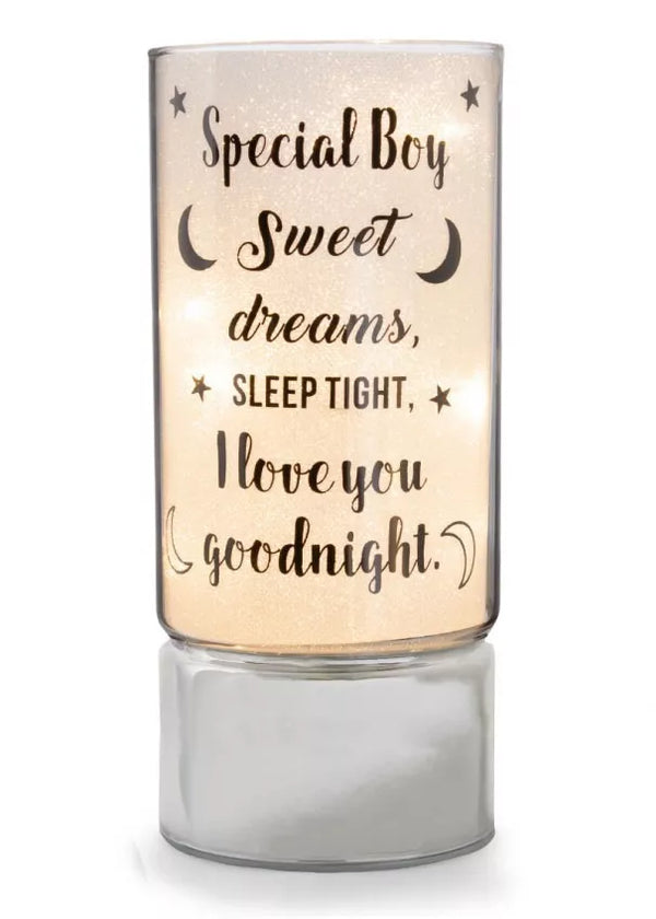 Special   boy  Glass LED Tube Lamp Night Light Home Decor Gift