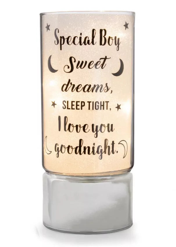 Special   boy  Glass LED Tube Lamp Night Light Home Decor Gift