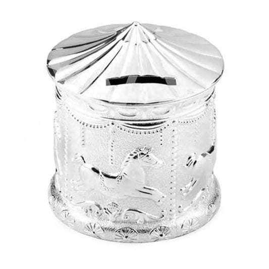 Silver Plated Carousel Money Box 6296