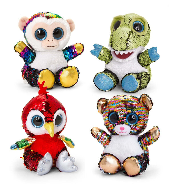 KEEL TOYS MOTSU GLITTER 20cm ASSORTED TOYS CAT DRAGON PENGUIN MONKEY ONE SUPPLIED