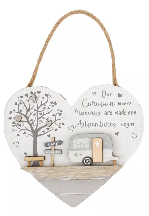 Caravan Plaque/Sign 3D Hanging Decoration -  16 cm