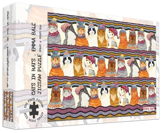 Cats in Hats by Emma Ball 1000 piece jigsaw puzzle