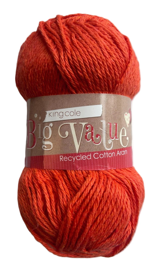 King Cole Coton recycled   Aran  rust   1168  100g