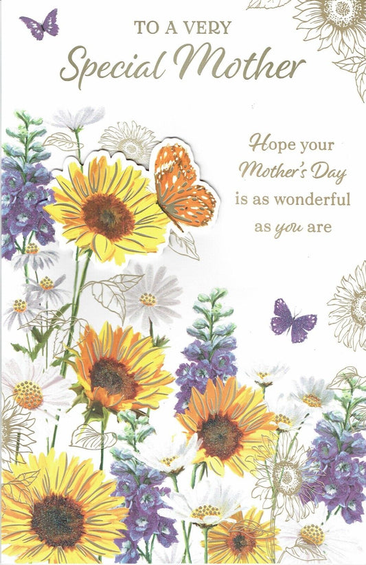 SPECIAL MOTHER MOTHER'S DAY CARD FABULOUS EX-LARGE with 8 PAGE INSERT Floral