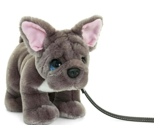 keel toys signature cuddle puppies  french bulldog on lead  30cm