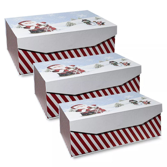 Gift Box Magnetic Set Of 3 Santa