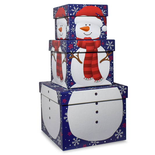 Gift Box Set Of 3 Snowman