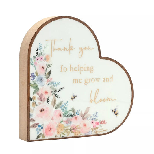 The Cottage Garden Mantel Heart Plaque   thank  you
