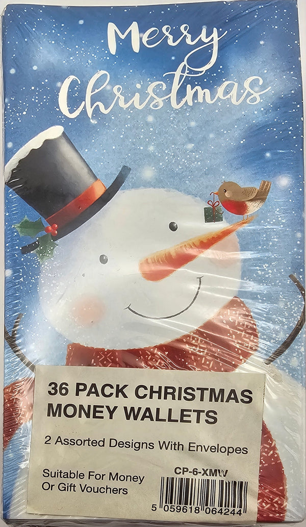 christmas  money wallets  36 pack 2 designs