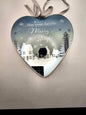 Reflections Christmas Mirror Glass Hanging Heart Plaque may the days be merry  and bright