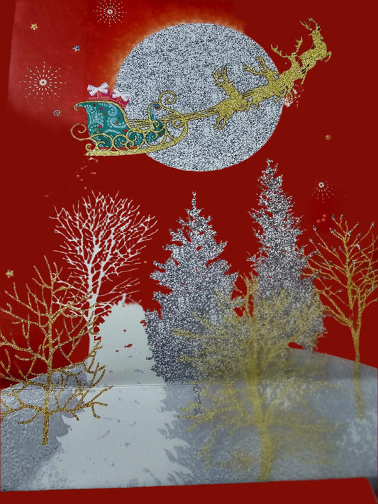 christmas santa reindeer gift bag  medium