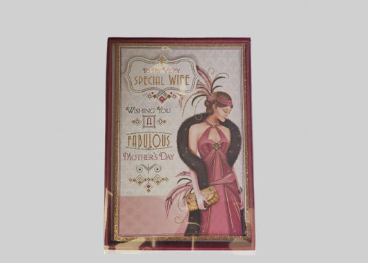 to my very special wife art deco mothers day boxed card