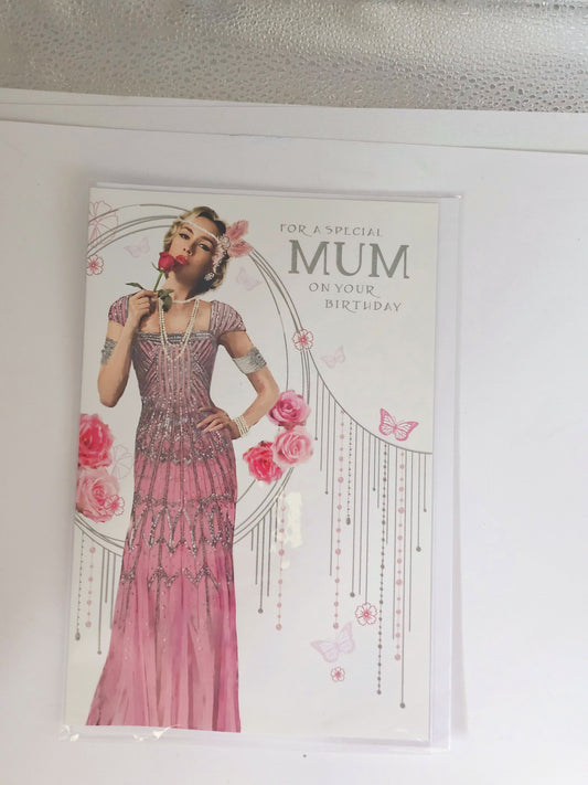 for a special  mum   art deco   on your birthday card