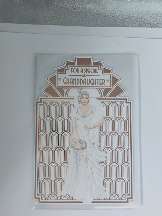art deco for a special granddaughter birthday card