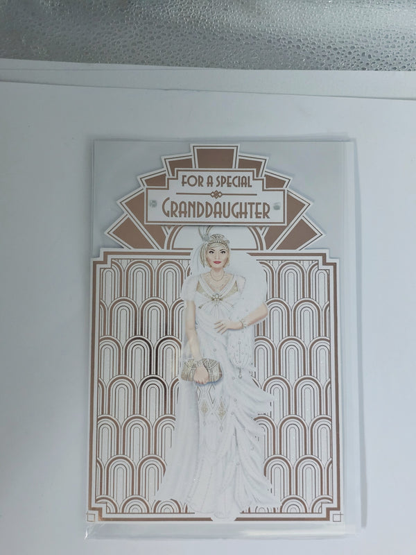art deco for a special granddaughter birthday card