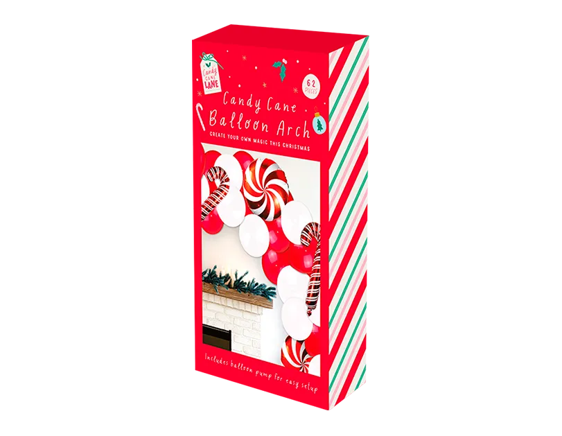 Candy Cane Balloon Arch 62pc