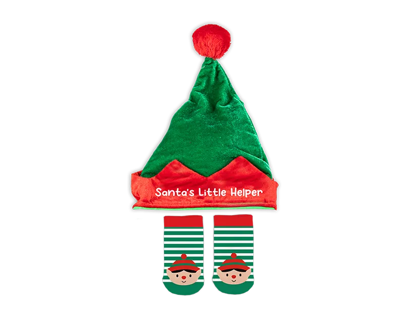 Santa's Little Helper Hat & Sock Set