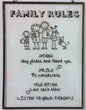 "Family Rules" Cute Glass Hanging Plaque / Sign