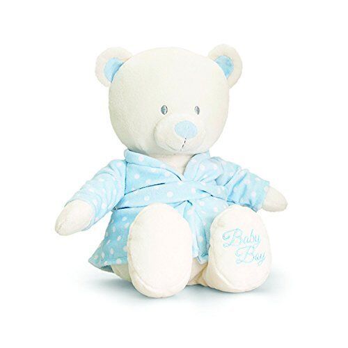 baby bear in dressing gown 25cm blue