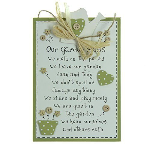 Gardeners Gift - Garden Rules Wall Plaque
